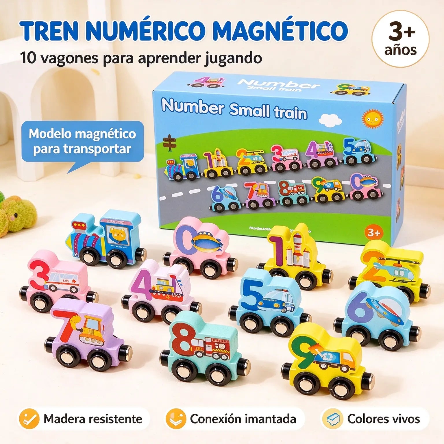 🚂 Magnetický vláček s čísly pro děti | Vzdělávací stavebnice pro učení hrou