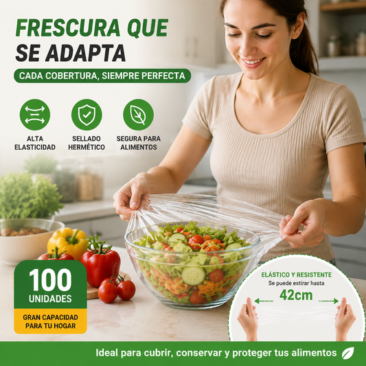 🔥【100 uds】Tapa de frescura desechable de grado alimenticio,Protección de alimentos rápida y sencilla