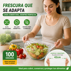 🔥【100 uds】Tapa de frescura desechable de grado alimenticio,Protección de alimentos rápida y sencilla