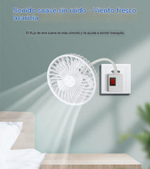 Compra 1 y recibe 1 gratis 🌟¡Dos por solo 26 euros!🔌💨 Mini Ventilador de Enchufe Giratorio 360° – Frescura Potente para Cocina, Baño, Dormitorio y Oficina