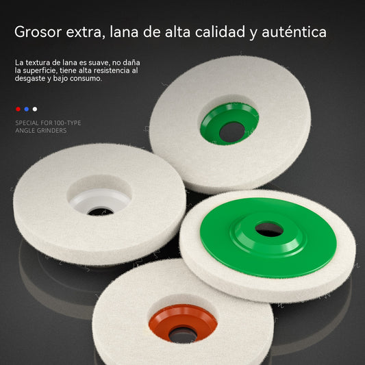 rueda de lana para pulir espejos, disco de amoladora angular