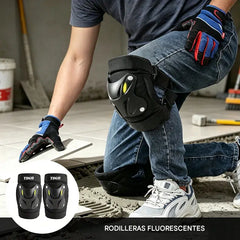 Rodilleras protectoras fluorescentes aptas para todas las estaciones, 🚴‍♂️🛠️ ideales para ciclismo y trabajos de mantenimiento.
