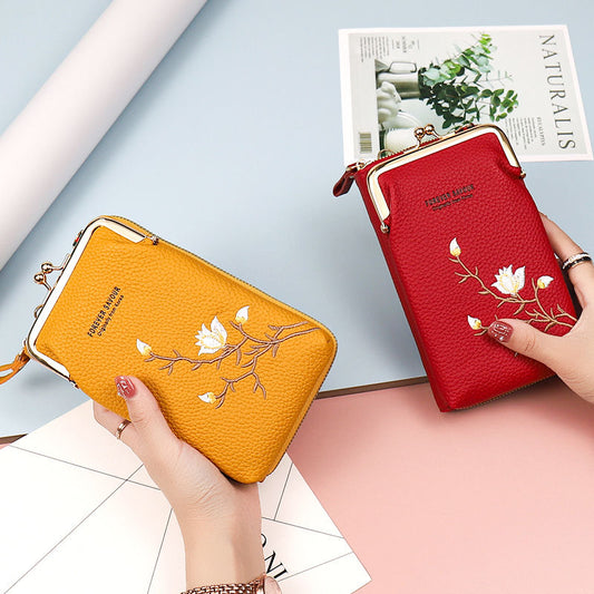 👜 Cartera cruzada para mujer en piel de vacuno con bordado y correa para el hombro 2026🎁
