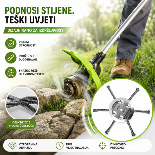 🔥✨【Kupite 1, dobijte 1 gratis: 2 komada】🔥 Zamjenjiva rezna glava za kosilicu/trimer - Čelična rezna glava za košnju trave 🌿✂️⚙️