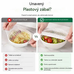⏳50% zľava🔥【3 balenia - 300 kusov】🎉Čím viac nakúpite, tým viac ušetríte🎁Jednorazové elastické obaly na jedlo, vhodné na misky a taniere