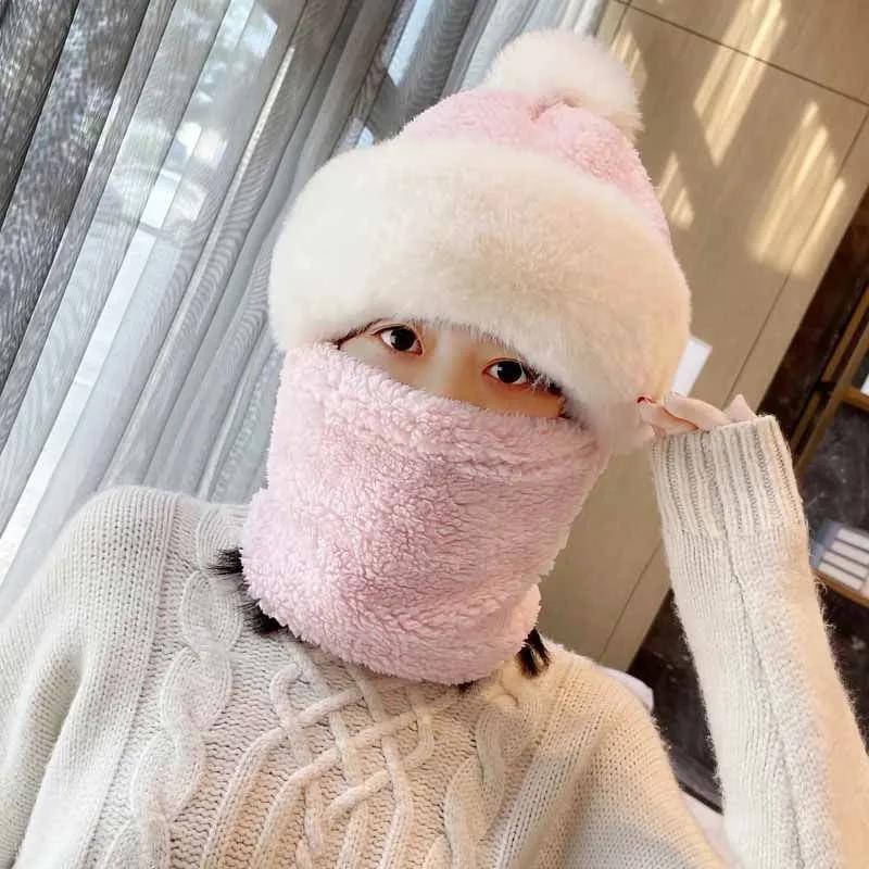 🔥El nuevo gorro cálido de invierno hecho de lana de cordero y para el cuello, es cálido y grueso