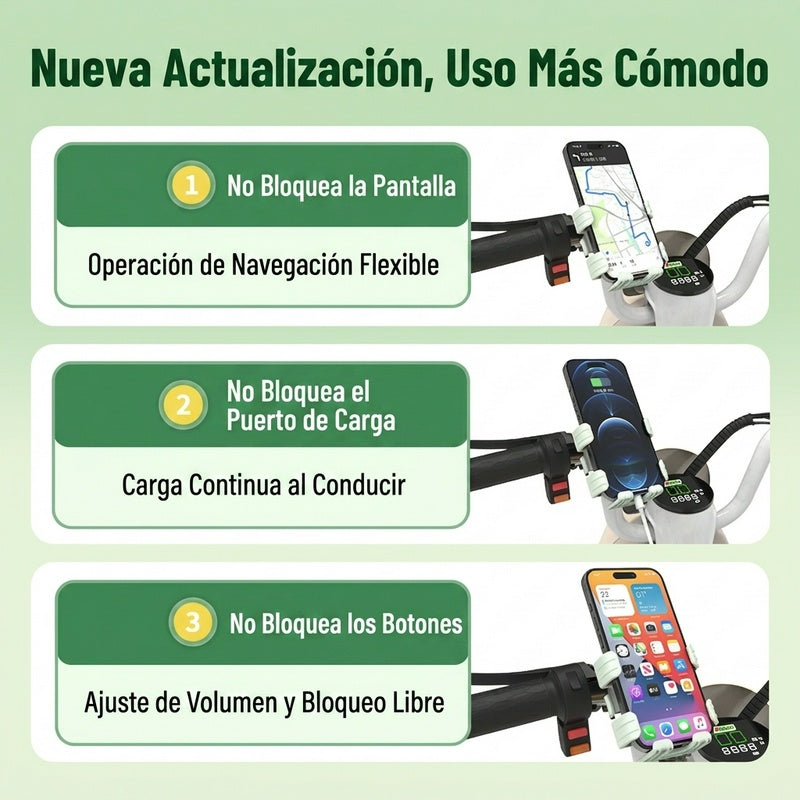 Soporte universal para teléfono para motocicletas, bicicletas eléctricas y bicicletas.
