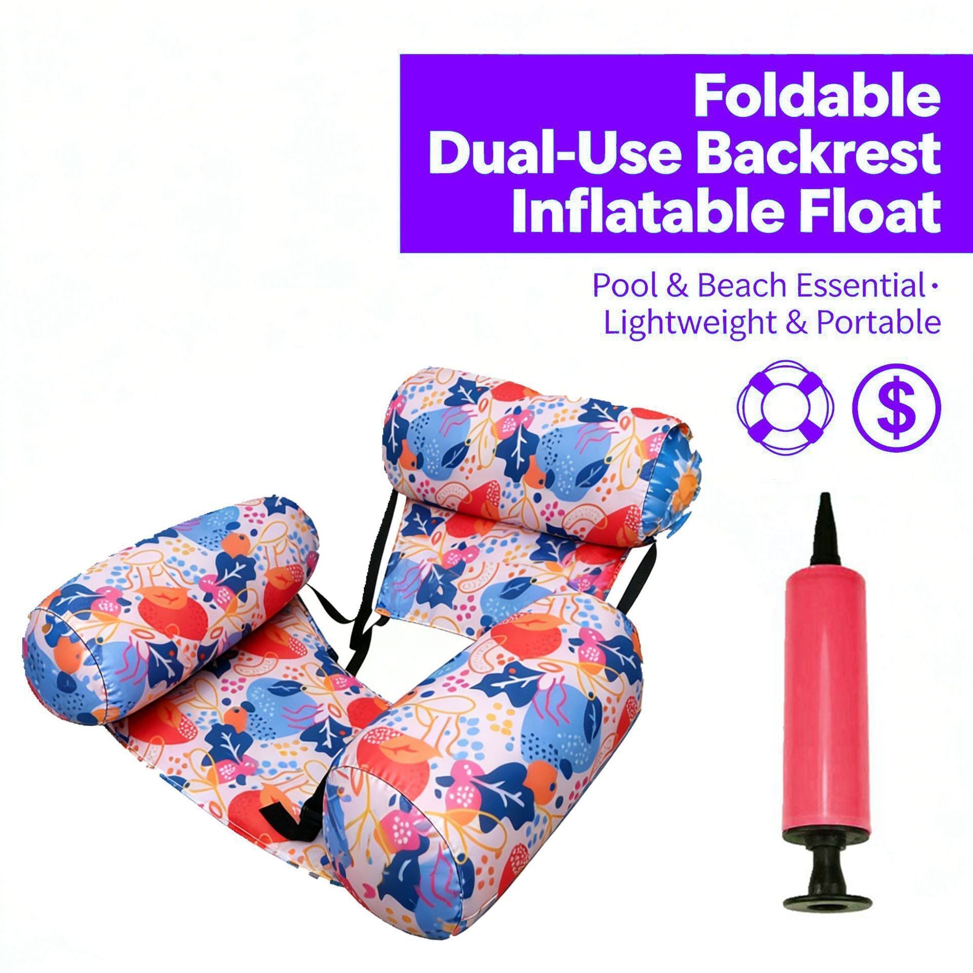 💦📢 Sofá flotante plegable con respaldo
