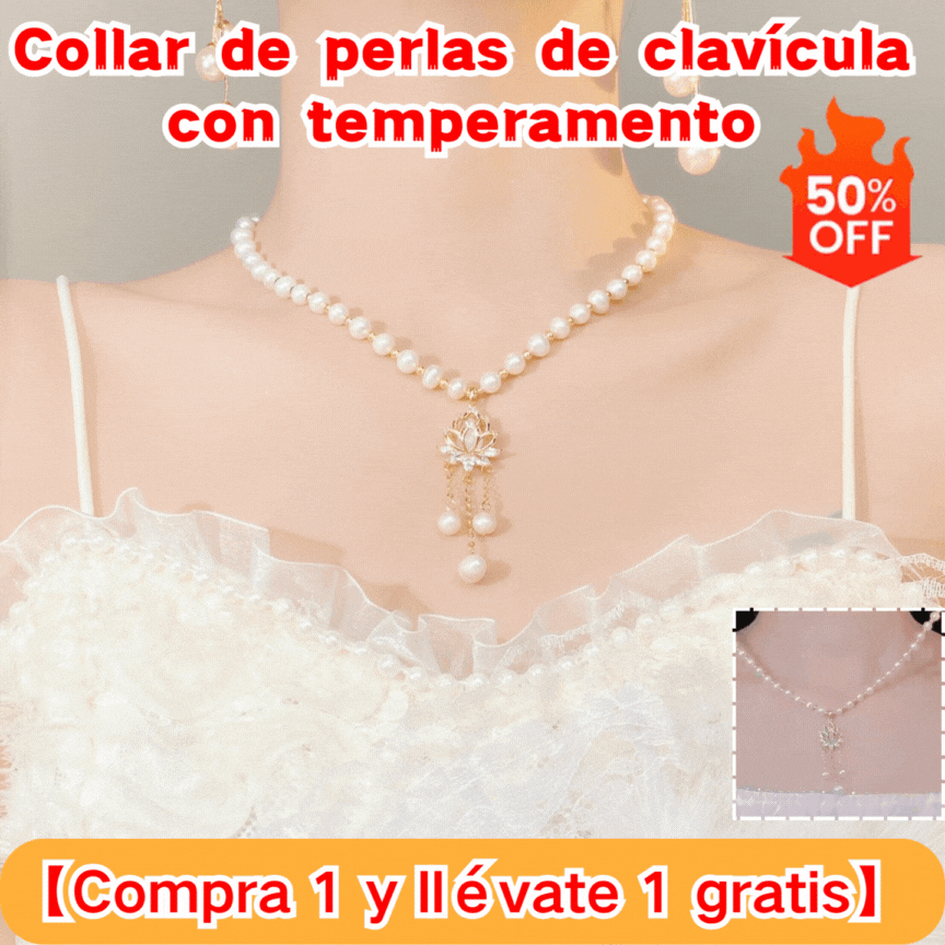 💖Collar de perlas de clavícula con temperamento