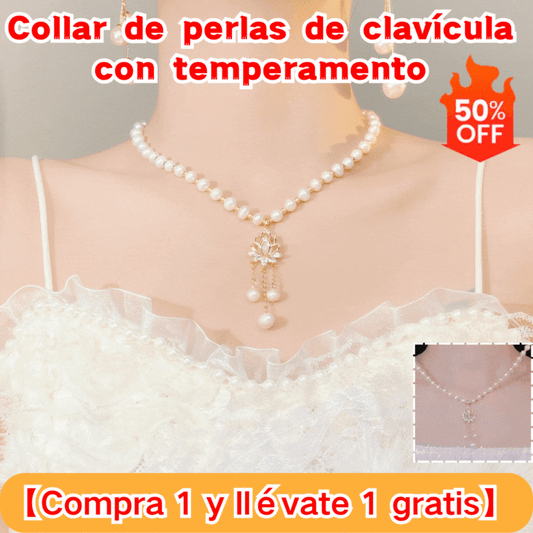 💖Collar de perlas de clavícula con temperamento