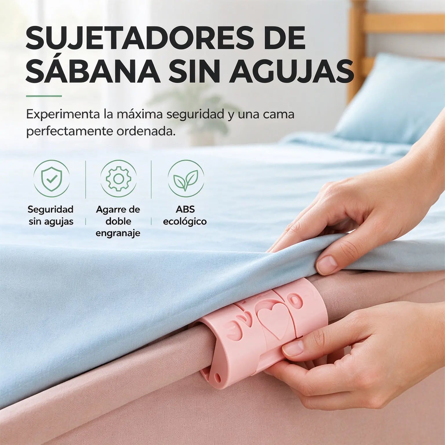 🔥Paquete de 20🔥 Clips para sábanas sin agujas: ¡consigue unas sábanas perfectamente lisas y tensas al instante!