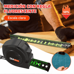 📏🔥【5M+10M】 de alta precisión engrosada resistente al desgaste y resistente a las caídas cinta métrica fluorescente negro.