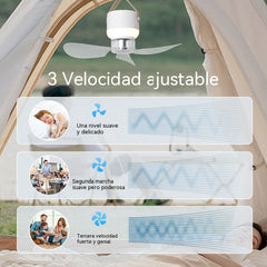 ⏰ Oferta por tiempo limitado: ¡Ventilador de techo recargable con luz LED! 🌬️✨Carga USB