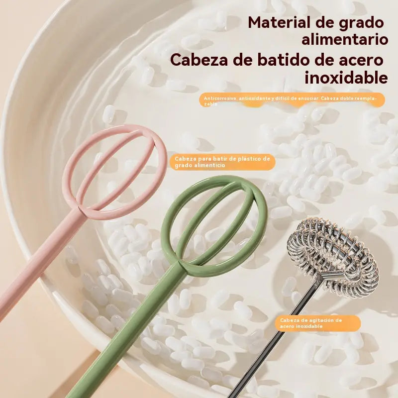 💥🥚 Mini batidora de mano inalámbrica: bate huevos y espuma leche en segundos