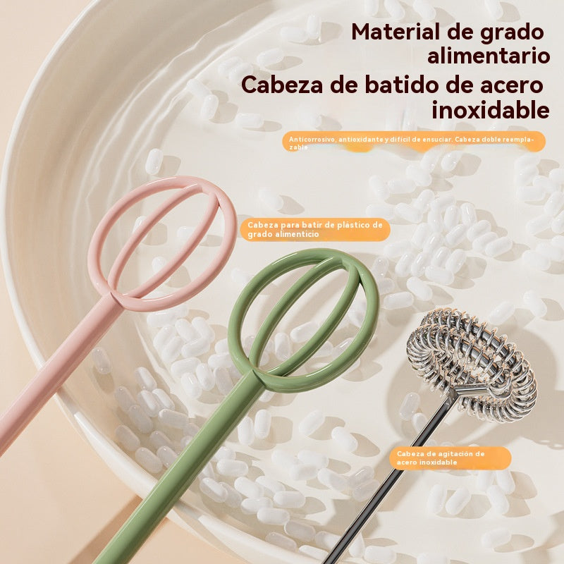 💥🥚 Mini batidora de mano inalámbrica: bate huevos y espuma leche en segundos