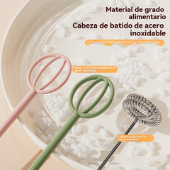 💥🥚 Mini batidora de mano inalámbrica: bate huevos y espuma leche en segundos
