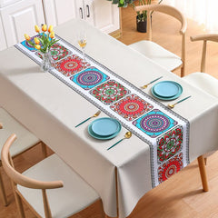 🔥【Promoción de último día】【140*200cm】Mantel de estilo retro de alta gama impermeable, a prueba de aceite y anti-escaldaduras.