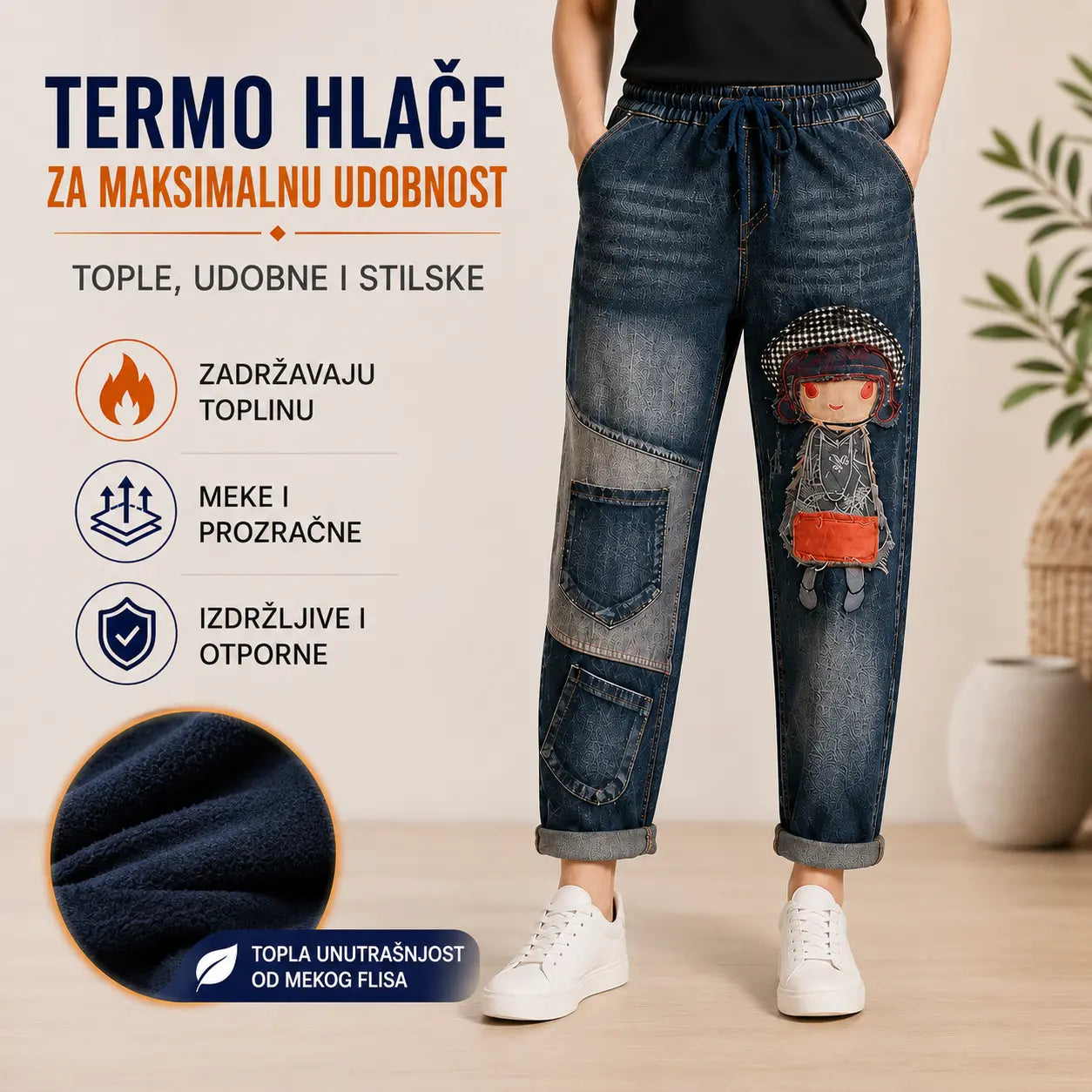 Ženske retro široke traperice s vezom i elastičnim strukom – jedinstveni stil harem traperica (veličine S-5XL, 2 boje) 👖✨🍂