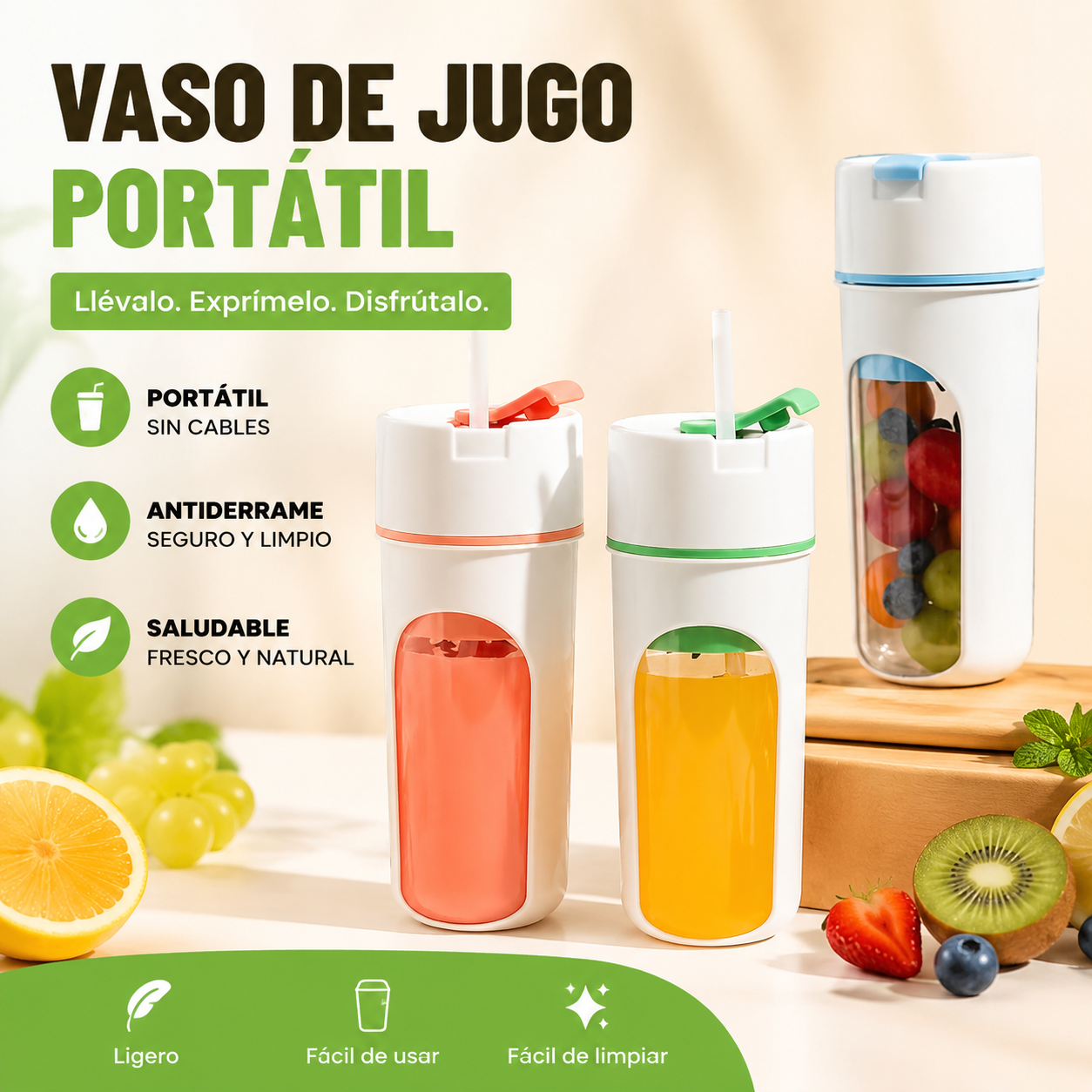 ✨50% de descuento 🍹 Exprimidor de cítricos portátil e inalámbrico 🔥 Diseño portátil y sin cable
