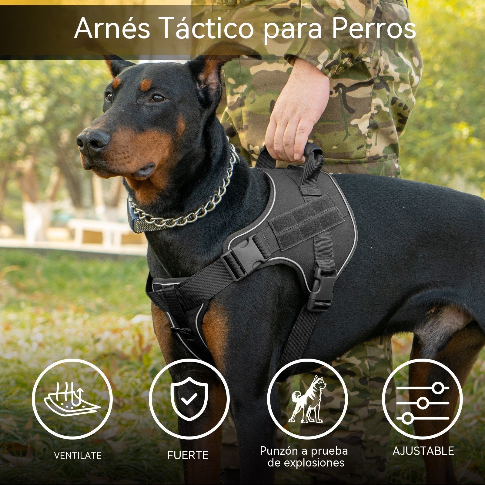 🐶🔥 ¡50% de descuento por tiempo limitado! Corsé táctico reflectante antitirones para pecho y espalda.
