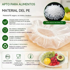 【3 paquetes con un total de 300 piezas.】🔥 Tapas elásticas desechables para platos y cuencos
