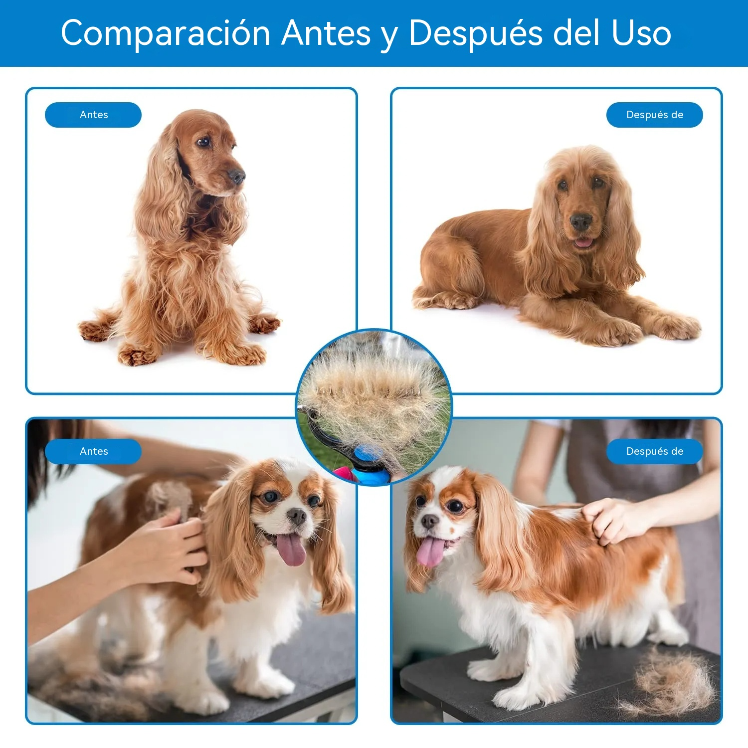 【compre uno y llévese otro gratis】🐾 Herramienta profesional para eliminar el pelo muerto de perros y gatos: suave, eficaz y un hogar libre de pelo ✨💖