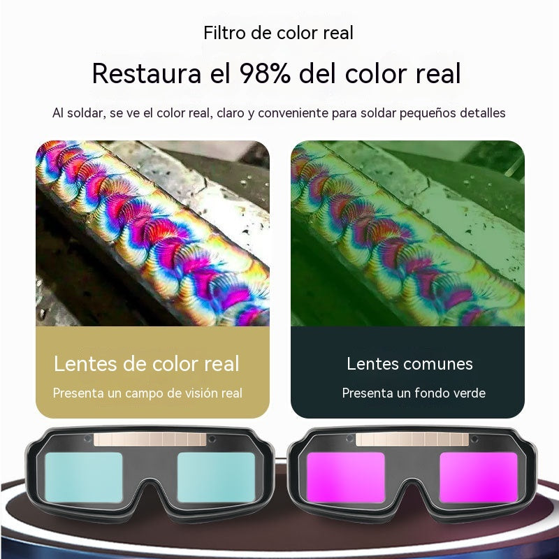 💥🔥🕶️Gafas de soldadura con atenuación automática, doble protección contra el deslumbramiento y los rayos UV.