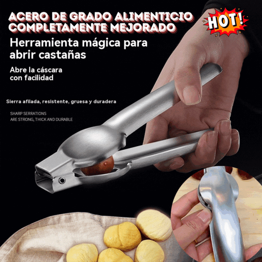 🌰✂️🍽️Clip de apertura de castaño para el hogar, ¡se abre fácilmente con un toque sin lastimarse las manos!💪