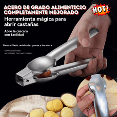 🌰✂️🍽️Clip de apertura de castaño para el hogar, ¡se abre fácilmente con un toque sin lastimarse las manos!💪