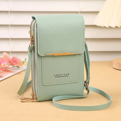 📢 ¡50% de descuento! 👜 Bolso bandolera pequeño de piel auténtica para mujer, compatible con dispositivos con pantalla táctil.