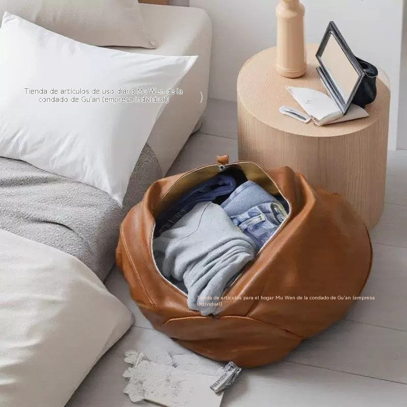 🛋️Taburete de almacenamiento de ropa usado – Material sintético impermeable, ahorra espacio y es fácil de transportar. ¡50% de descuento! ✨