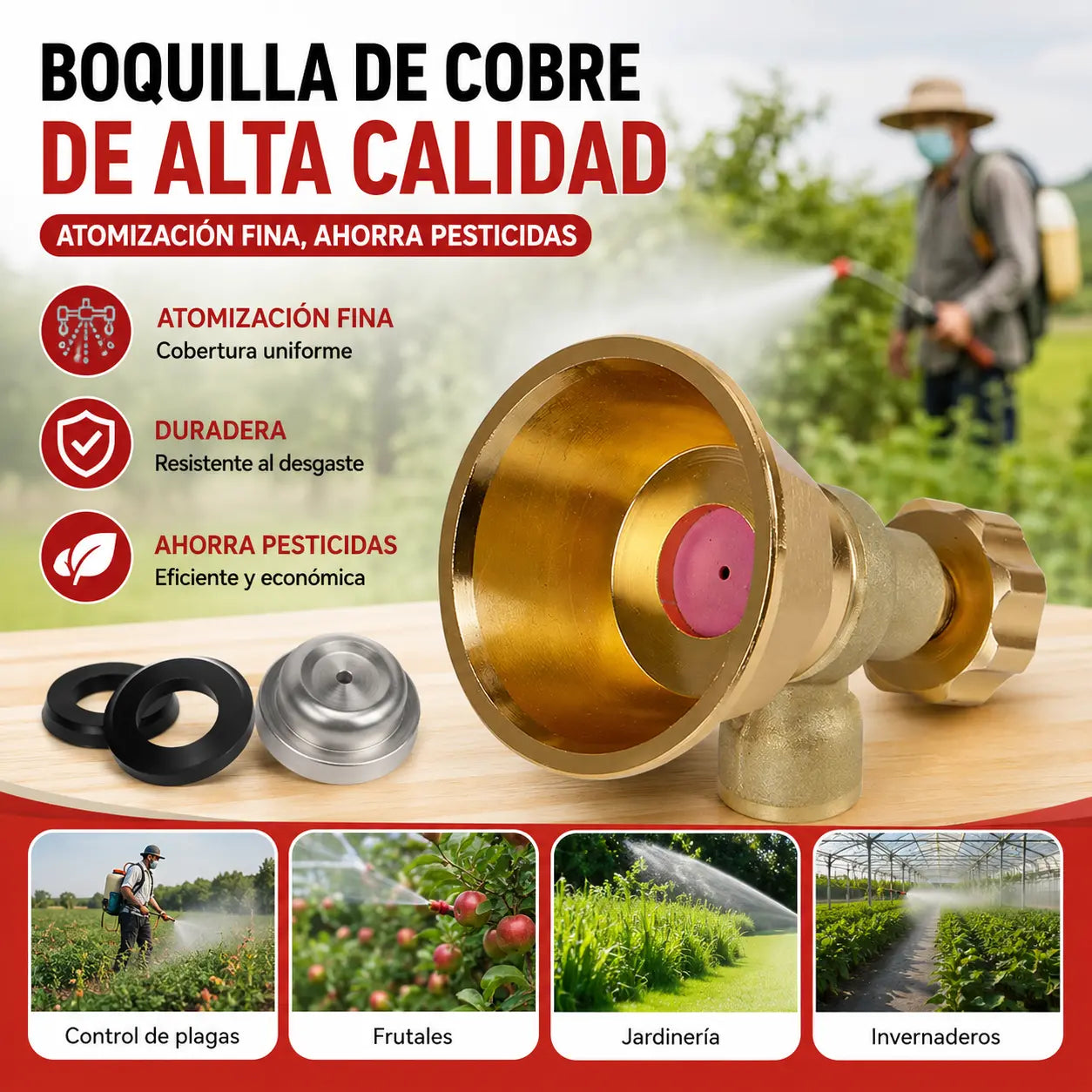 💦Boquilla de Riego Ajustable de Latón para Pulverizador Agrícola 🌾