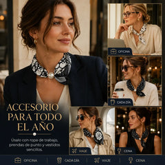 🏆🔥Nuevo diseño 2026【🔥4 piezas】✨ Crea un look encantador sin esfuerzo: Bufanda con cierre magnético de perlas🧣