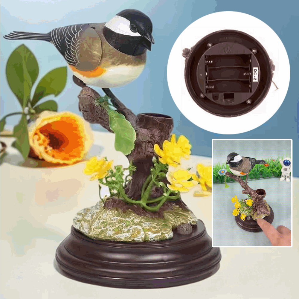 🦜🐦Adornos de pájaros creativos, lindos y controlados por voz para decoración de escritorio de habitación.