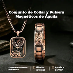 🔥【Pulsera + Collar】Pulsera magnética para hombre con diseño de águila