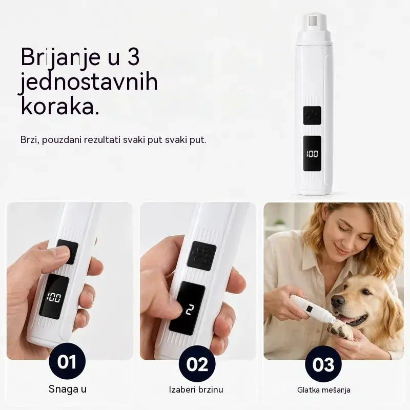 🐱🐶 Električna turpija za nokte za kućne ljubimce s LED indikatorom napajanja