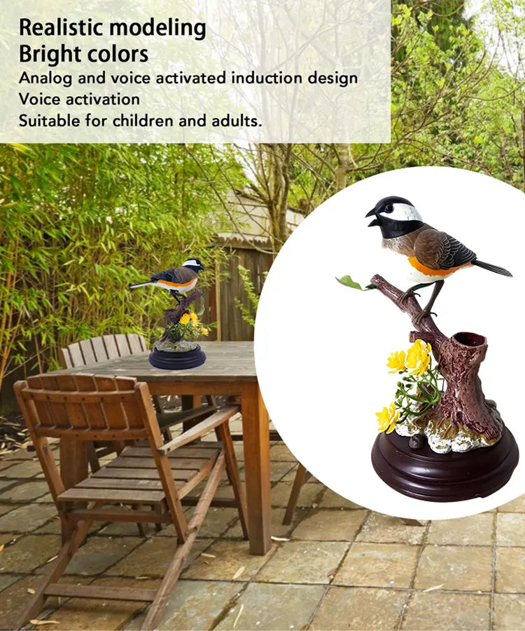 🦜🐦Adornos de pájaros creativos, lindos y controlados por voz para decoración de escritorio de habitación.