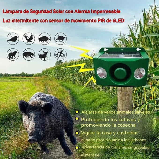 🐅Repelente ultrasónico de animales salvajes alimentado por energía solar