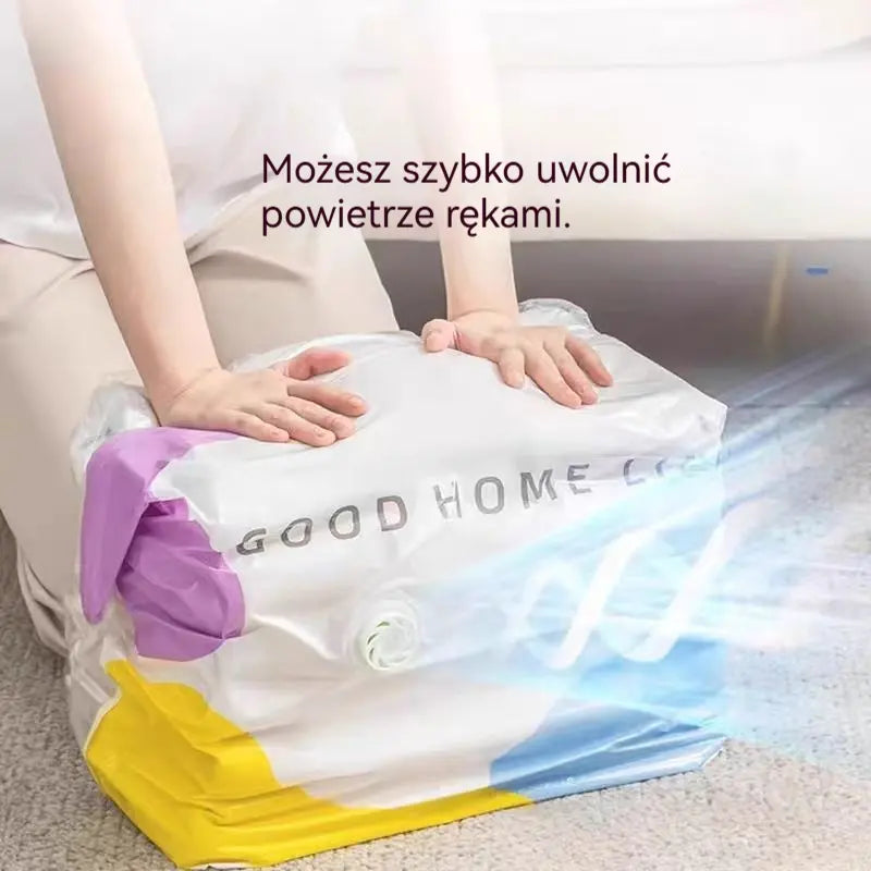 【Zestaw 5 sztuk】 Duży, kompresyjny worek próżniowy: Nie wymaga pompki, jest szczelny i idealny do oszczędzania miejsca w walizkach oraz w domu ✈️