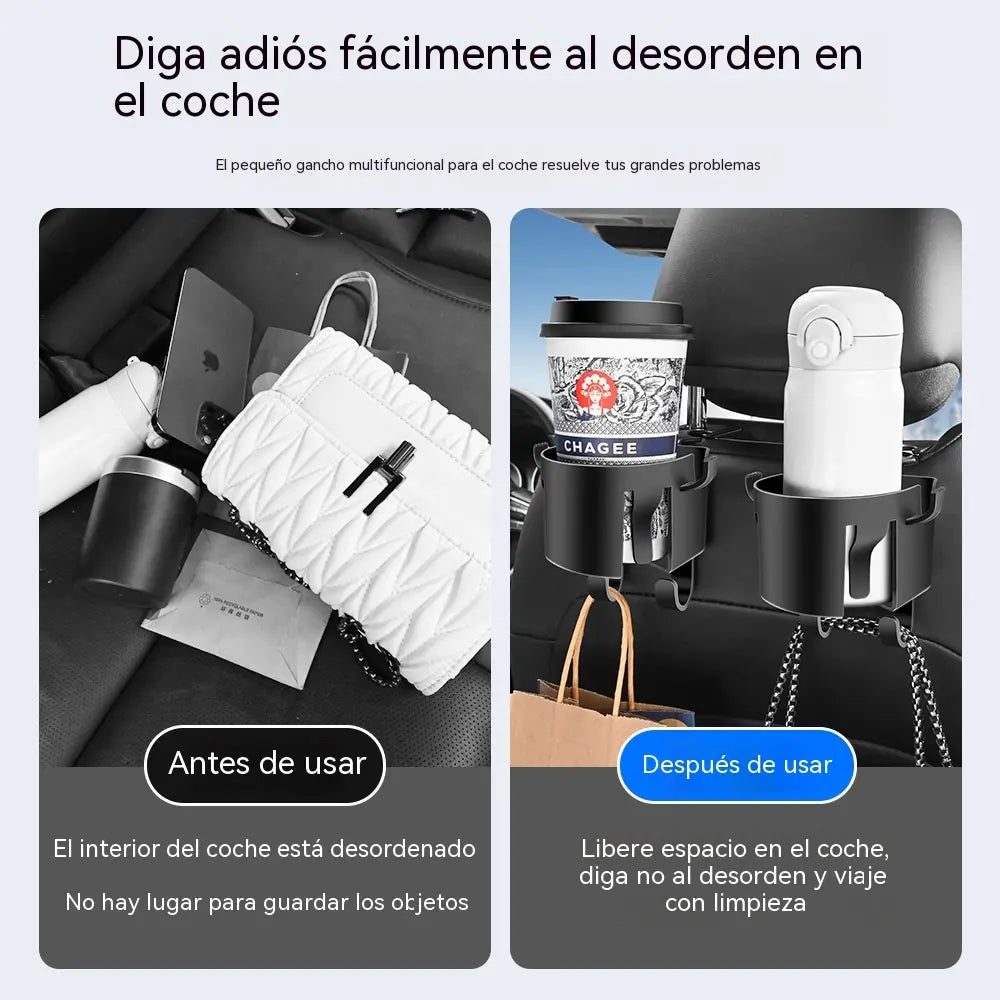 📢📢¡50% de descuento! 【2 piezas】⏰Portavasos con gancho para el reposacabezas del asiento del coche