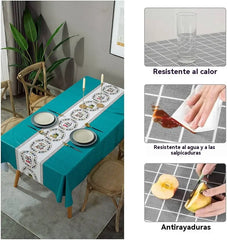 🔥【Promoción de último día】【140*200cm】Mantel de estilo retro de alta gama impermeable, a prueba de aceite y anti-escaldaduras.