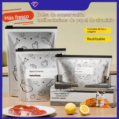 🔥10 pequeñas + 10 medianas + 10 grandes🔥Un total de 30 bolsas de papel de aluminio antibacterianas, súper fáciles de usar, para conservar la frescura.