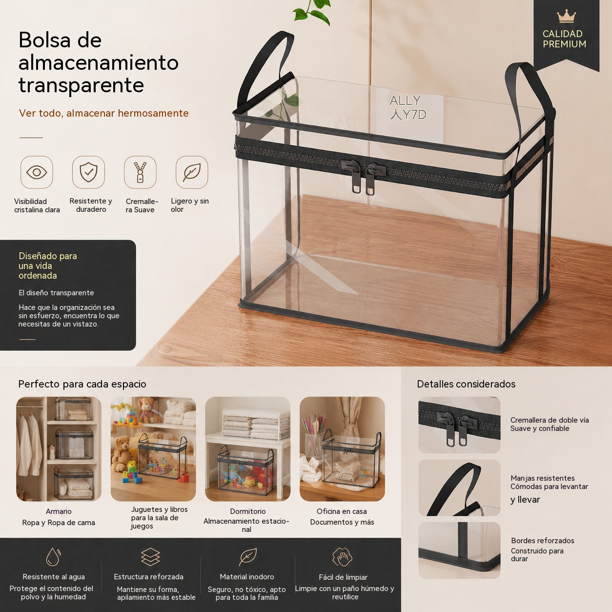 【Compra 1 y llévate 1 gratis】Caja de almacenamiento de tela transparente | Organizador plegable para armario: ¡perfecto para ropa, juguetes, mantas y mucho más!