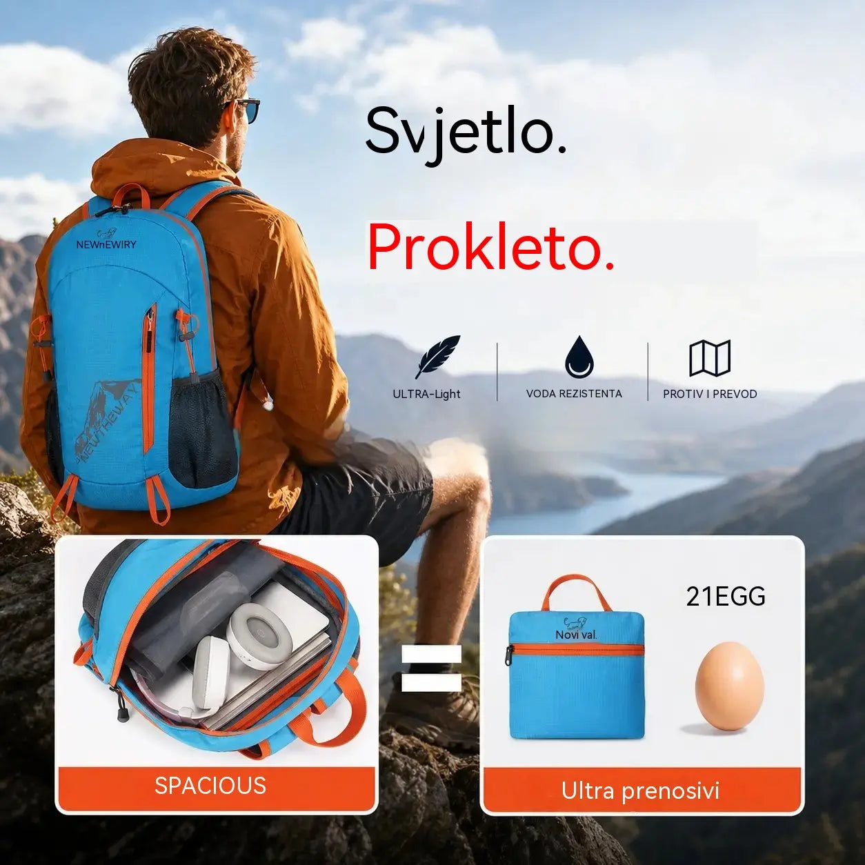 🏆 Posebna cijena zadnjeg dana! 🎒 Vodootporni sklopivi ruksak za kampiranje
