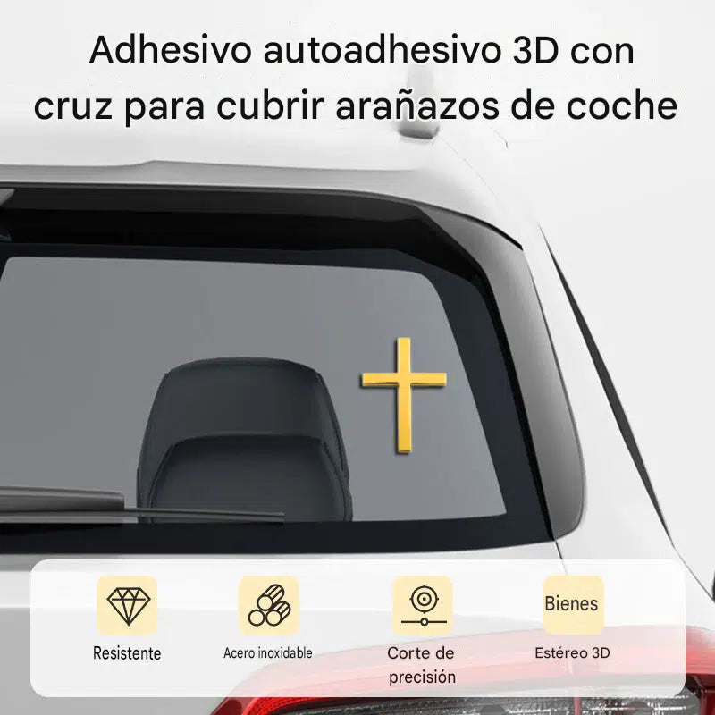 🔥【Juego de 4 piezas】✝️Emblema, insignia o adhesivo de metal con forma de cruz para coche o motocicleta