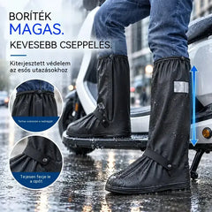 Tökéletes esővédelem! Magas szárú, vízálló cipővédők (40 cm magasak)! Vastagított, csúszásgátló talp · Tartós PVC anyag!