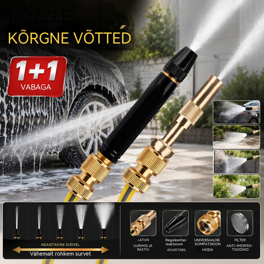 🚿[2-osaline komplekt]💧 Kõrgsurveveepüstol: autopesu, aed, 10 korda suurem rõhk, mitme režiimiga ⚡