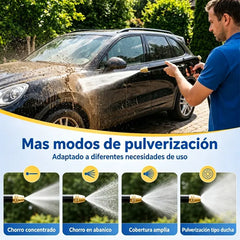 💦 Pistola de lavado a alta presión con boquilla de cobre 360° – Dos modos de chorro, mango largo, ideal para coche y hogar 🚗🔧