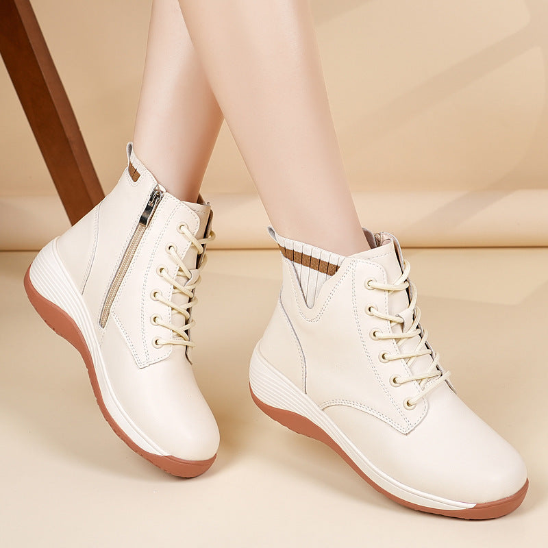 🎁👢【35-40】Nuevos estilos de otoño e invierno: botines sencillos y modernos con suela gruesa que aportan altura para mujer❄🍂.