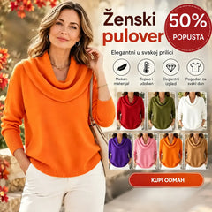 🔥【S–3XL】Nova jednobojna pletena ženska bluza za jesen i zimu – mekana i udobna
